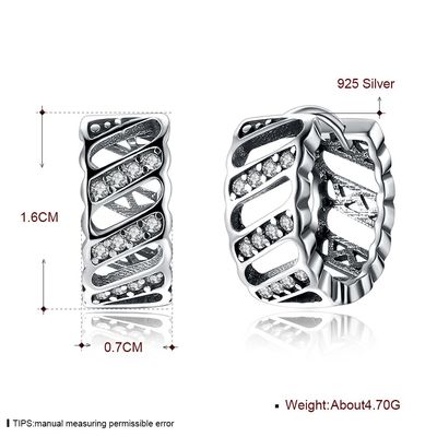 SGS de los pendientes del perno prisionero de la corona de 0.17oz el 1.6cm Sterling Silver Jewelry Earrings Hypoallergenic
