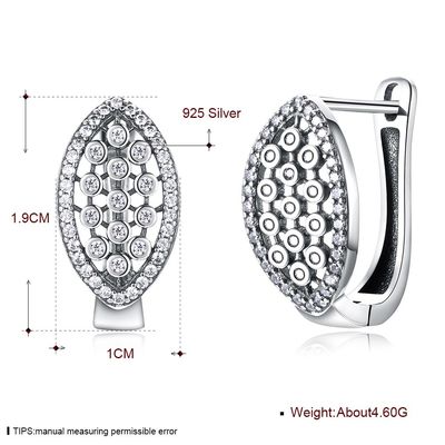 el 1.9x1cm 4,6 gramos Diamond Earrings Hanukkah real 925 Sterling Silver Earrings