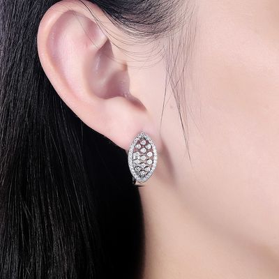 el 1.9x1cm 4,6 gramos Diamond Earrings Hanukkah real 925 Sterling Silver Earrings