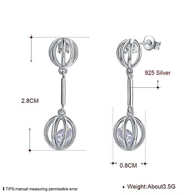 pendientes de piedra de 0.12oz los 2.8X0.8cm Sapphire Stud Earrings Alloy Zircon
