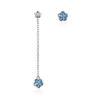 descenso unisex Diamond Flower Earrings de la aleación de los pendientes del descenso de la borla 3.7g de los 2.3in