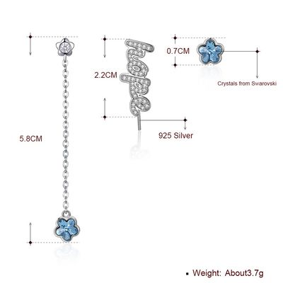 descenso unisex Diamond Flower Earrings de la aleación de los pendientes del descenso de la borla 3.7g de los 2.3in