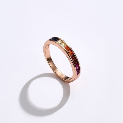 ODM de los anillos de compromiso de la circona cúbica de los 8.3in 0.07oz Sterling Silver Crystal Ring 14k