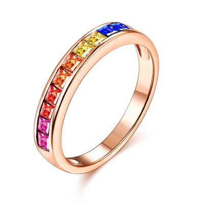ODM de los anillos de compromiso de la circona cúbica de los 8.3in 0.07oz Sterling Silver Crystal Ring 14k