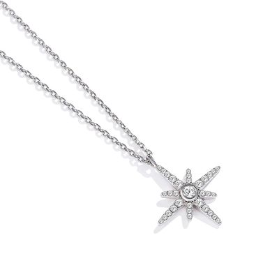SGS del collar de la luna de la estrella del oro de Sterling Silver Jewelry Necklaces 18k del hockey shinny de los 0.67in los 41cm