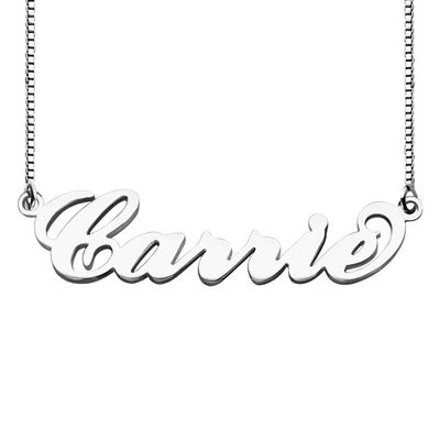 oro de encargo de cadena Carrie Style Name Necklace de los collares 18K de la plata 0.07oz de los 55cm