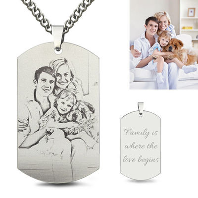 OEM de acero inoxidable personalizado el 1.96in del collar de la foto del collar pendiente de la imagen 3gram
