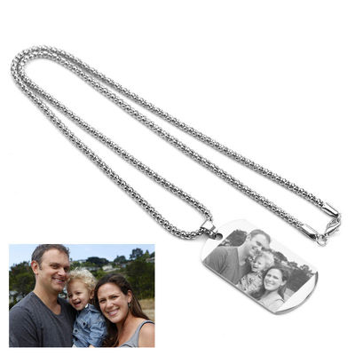 OEM de acero inoxidable personalizado el 1.96in del collar de la foto del collar pendiente de la imagen 3gram