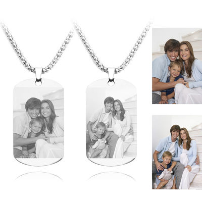 OEM de acero inoxidable personalizado el 1.96in del collar de la foto del collar pendiente de la imagen 3gram