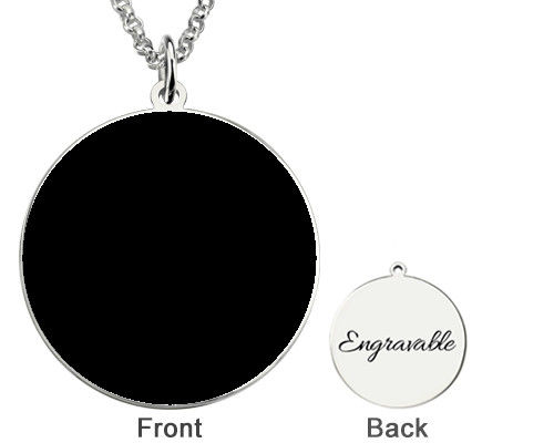 collar grabado novio de plata de encargo de la imagen de los collares de 0.11oz los 0.98in