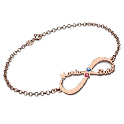 el 1.76in 5 pulsera de plata de encargo de la letra del nombre de Birthstone 5A CZ de las pulseras del gramo