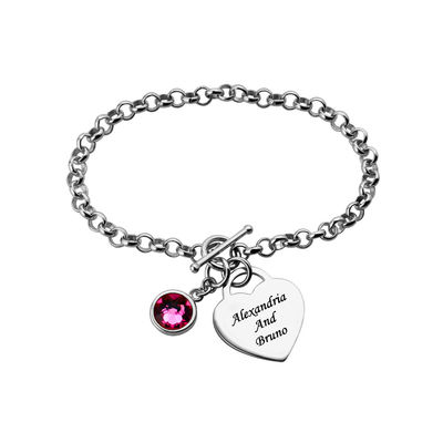 pulseras en forma de corazón de la plata S925 de los 0.72X0.6in 0.7oz Sterling Silver Personalized Bracelet Stainless