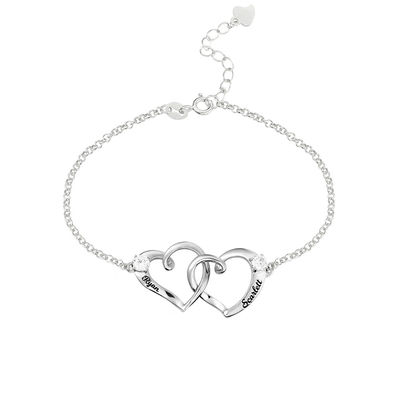 ODM grabado unisex de la pulsera del nombre de la pulsera de tobillo del corazón del doble 0.35oz del 1.9X1.7cm