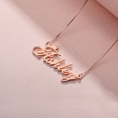 OEM de plata de encargo Rose Gold Crown Necklace unisex de los collares de 0.07oz el 1.8ft