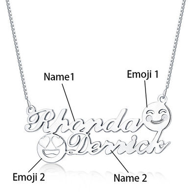 Collares de plata de encargo de Emoji de 2 gramos