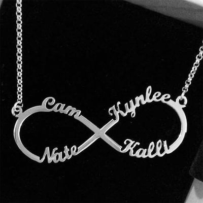 collares de plata de encargo del infinito del 15.7in