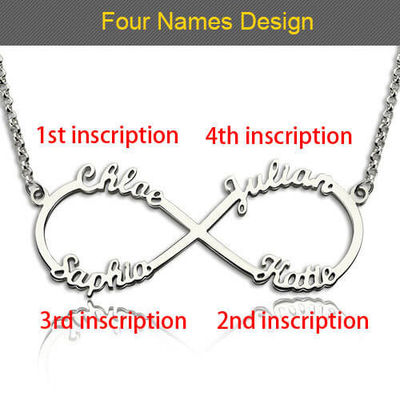 collares de plata de encargo del infinito del 15.7in