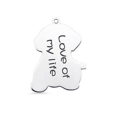 collar personalizado de moda de plata los 2.2cm de encargo de la placa de identificación de los collares S925 de los 0.87in
