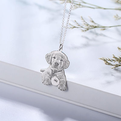 collar personalizado de moda de plata los 2.2cm de encargo de la placa de identificación de los collares S925 de los 0.87in