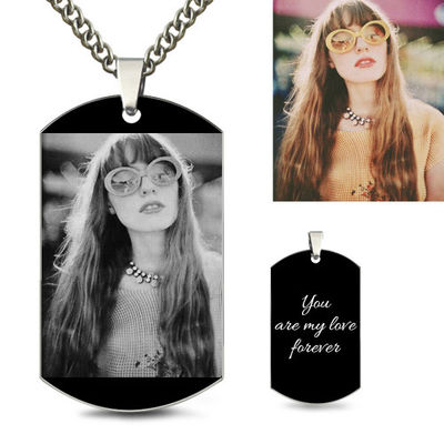 SGS de acero inoxidable unisex personalizado el 1.96in del collar de la foto del collar de la foto 3g