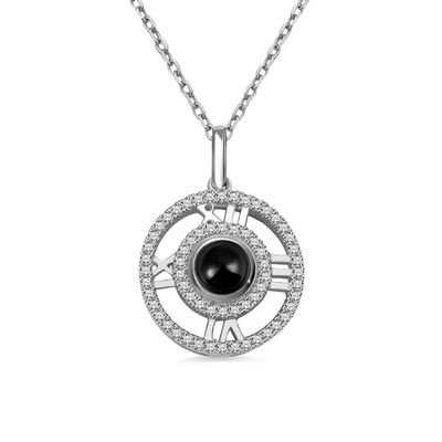 ODM descriptivo del collar de la foto de la novia de plata de encargo de los collares 0.17oz de los 0.28in