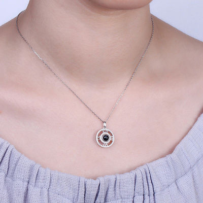 ODM descriptivo del collar de la foto de la novia de plata de encargo de los collares 0.17oz de los 0.28in