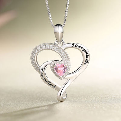 SGS en forma de corazón de los 0.2in 0.14oz Diamond Necklace Moon Birthstone Necklace