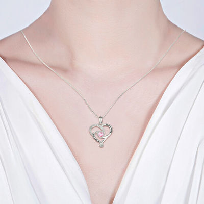 SGS en forma de corazón de los 0.2in 0.14oz Diamond Necklace Moon Birthstone Necklace