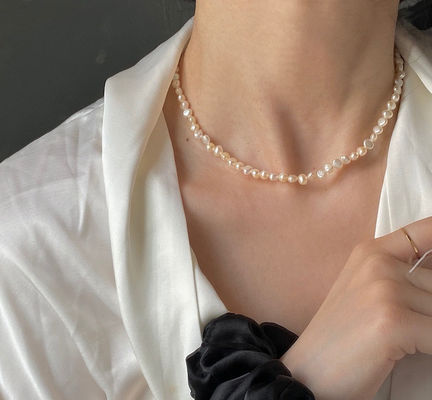 Collares del ahogador de la perla del Luser de la longitud los 37CM de la joyería de la perla de la cadena de 4,1 gramos altos