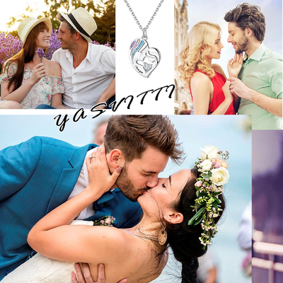 níquel del amor del doble del 1.92x1.6cm 925 Sterling Silver Heart Pendant Necklace libre