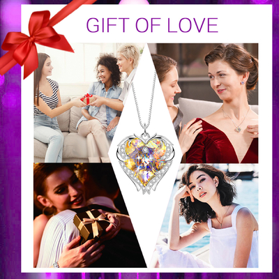 Regalos de 18 pulgadas 8,2 para la mamá del collar grande del corazón de la hija con Austrian crystal Crystal Necklace For Girlfriend amarillo