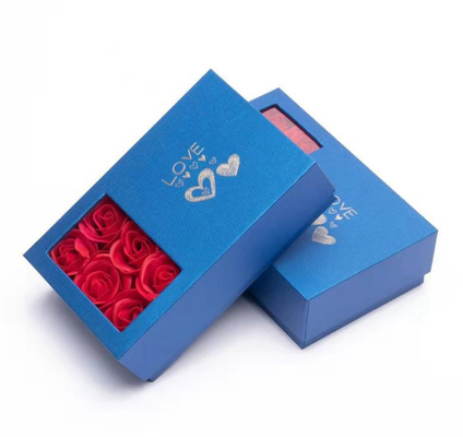 caja de empaquetado Ring Box del pendiente de la caja del collar del joyero de 115*115*110 milímetro 0,406 kilogramo Rose Flower Gift Jewelry Box