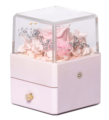Joyero Ring Box With Flower Inside de la flor de la resina 115X115X110m m