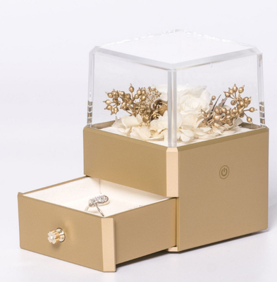 Joyero Ring Box With Flower Inside de la flor de la resina 115X115X110m m