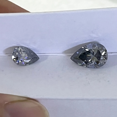 Venta al por mayor 0.5ct 1ct 2ct Gris Mossinate diamante gema Gris Color Oval Perra Corte sueltos anillos de boda de moissanite natural