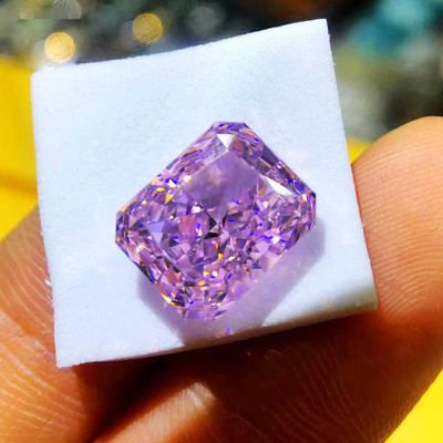 GRA Rosa Mosanita Gem Radiante Cortado VVS Suelto Esmeralda Moissanita Diamante corte de princesa moissanita anillo rosa moissanita